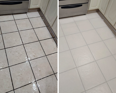 Kitchen Floor Restored by Our Tile and Grout Cleaners in Brick, NJ