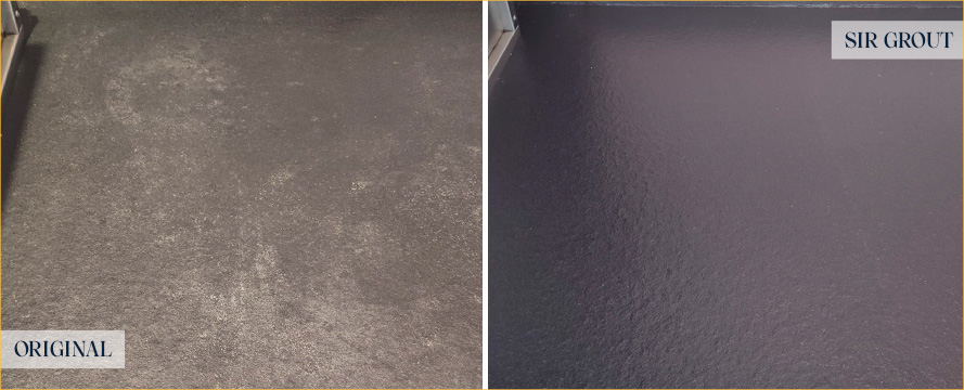 Outdoor Countertop Before and After a Flawless Stone Cleaning in Wall, NJ