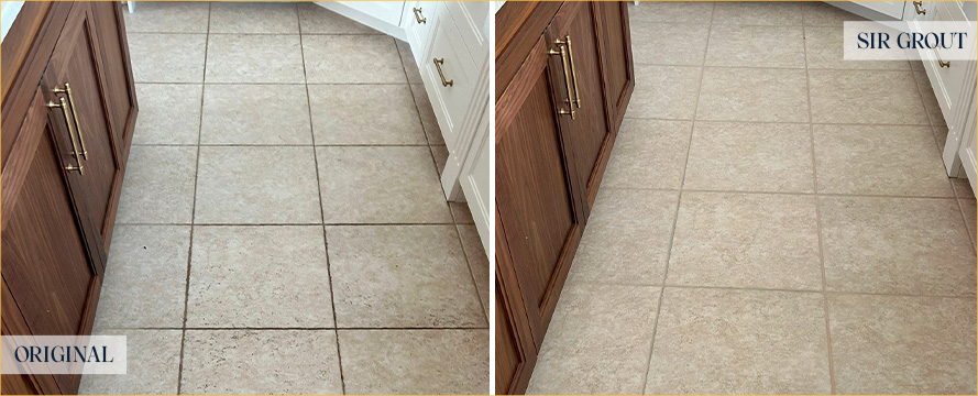 Kitchen Floor Restored by Our Tile and Grout Cleaners in Wall, NJ