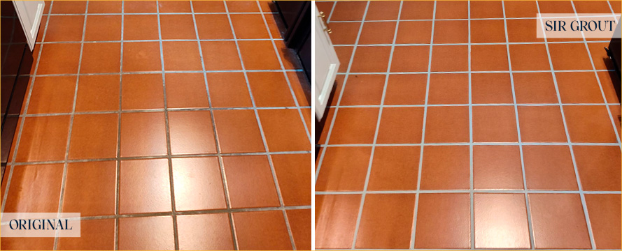 Floor Before and After a Superb Grout Cleaning in Middletown, NJ