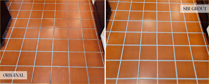 Floor Before and After a Flawless Grout Cleaning in Middletown, NJ