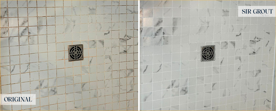 Shower Before and After a Flawless Grout Sealing in Manasquan, NJ